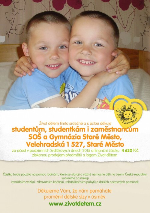 Ředitelka nadace Život dětem děkuje studentům