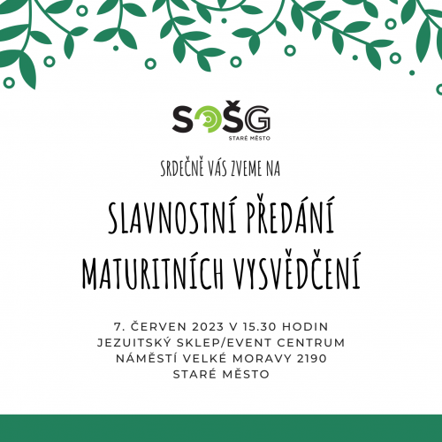 Slavnostní předání maturitních vysvědčení